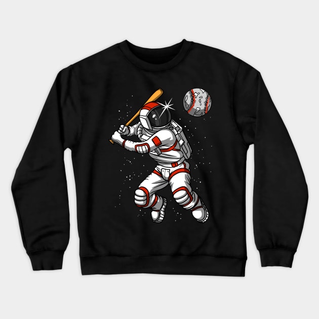 Space Astronaut Baseball Crewneck Sweatshirt by underheaven